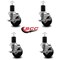 Service Caster 3.5'' Phenolic Swivel 1-3/4'' Expanding Stem Caster Set with Brake, 4PK SCC-EX20S3514-PHS-TLB-134-4 - alternate 4